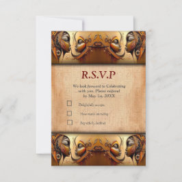 Tarjeta De Confirmación De Asistencia Diseño egipcio, islámico, árabe y africano moderno