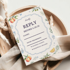 Tarjeta De Confirmación De Asistencia Diseño Floral de Frutas Mediterráneas Responsivo