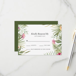 Tarjeta De Confirmación De Asistencia Diseño floral exótico