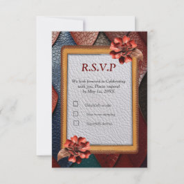 Tarjeta De Confirmación De Asistencia Diseños artísticos de textura de cuero artístico