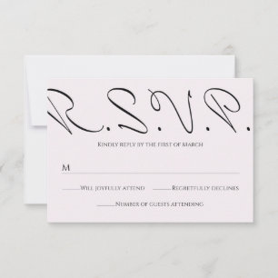 Tarjeta De Confirmación De Asistencia Diversión tipográfica mínima pero Boda formal