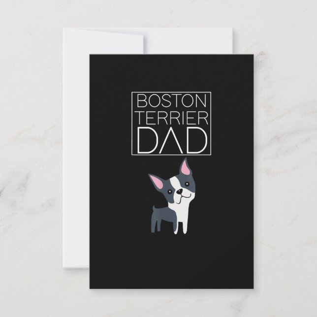 Tarjeta De Confirmación De Asistencia Dog Boston Terrier Dad Mens I Love Cute Funny (Anverso)