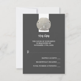 Tarjeta De Confirmación De Asistencia Dólar de arena solitaria - Gris carbonero - Boda