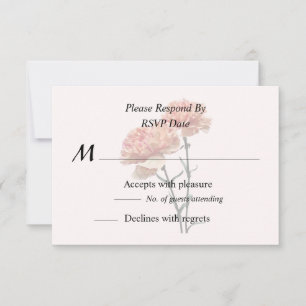 Tarjeta De Confirmación De Asistencia Dos claveles rosados
