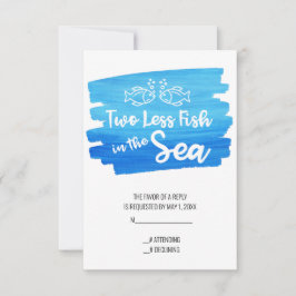 Tarjeta De Confirmación De Asistencia Dos peces menos en el Boda acuarela del mar