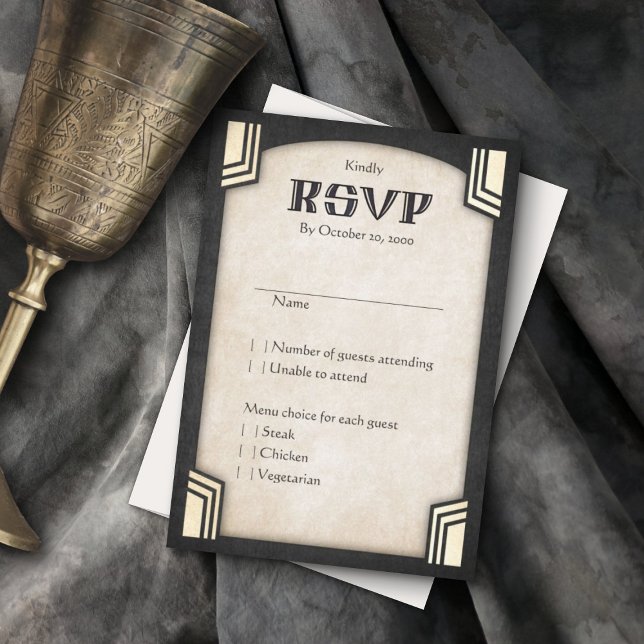 Tarjeta De Confirmación De Asistencia Dragon Fantasy Moderno Deco Boda (Subido por el creador)