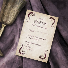 Tarjeta De Confirmación De Asistencia Dragon Medieval Fantasy Boda