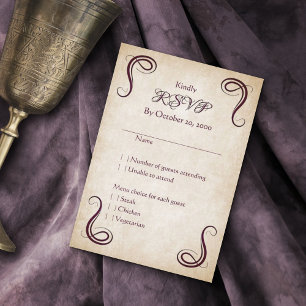 Tarjeta De Confirmación De Asistencia Dragon Medieval Fantasy Boda