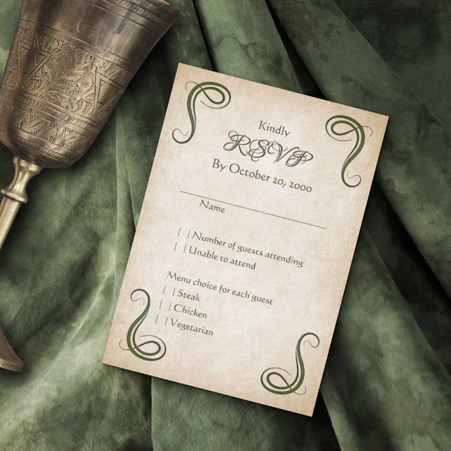 Tarjeta De Confirmación De Asistencia Dragon Medieval Fantasy Boda (Subido por el creador)