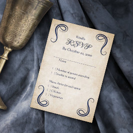 Tarjeta De Confirmación De Asistencia Dragon Medieval Fantasy Boda