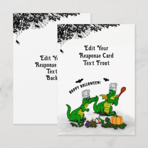 Tarjeta De Confirmación De Asistencia Dragones - ¡Feliz Halloween! Hoy cocinaré