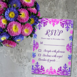 Tarjeta De Confirmación De Asistencia Dulce cumpleaños de copo de nieve de invierno 16