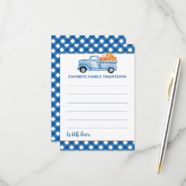Tarjeta De Confirmación De Asistencia Dulce de Calabaza Camión Azul Baby Shower Tradicio