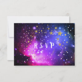 Tarjeta De Confirmación De Asistencia Dulces Dieciséis Noche Bajo las Estrellas Nebulosa