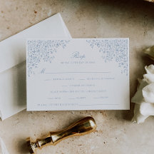 Duste Blue Vintage Floral Line Art