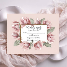 Tarjeta De Confirmación De Asistencia Duste rosa rubio floral