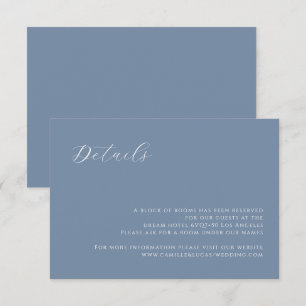 Tarjeta De Confirmación De Asistencia Dusty Blue Boda moderno tarjeta de detalles