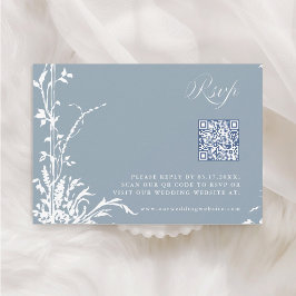 Tarjeta De Confirmación De Asistencia Dusty Blue Romantic Botanical Arch Garden Wedding
