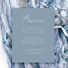 Tarjeta De Confirmación De Asistencia Dusty Blue Wedding Details Card