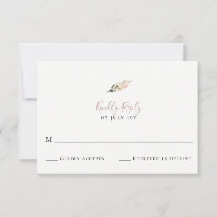 Tarjeta De Confirmación De Asistencia Dusty Mauve Pampas Boda de Grass Wedding Tarjeta R