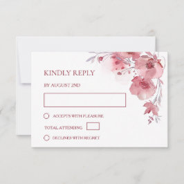 Tarjeta De Confirmación De Asistencia Dusty Pink Watercolor Wedding