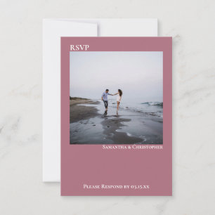 Tarjeta De Confirmación De Asistencia Dusty Rosa Simple Moderno Boda de fotografía Minim