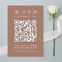 Earthy Brown QR Code Simple Calligraphy Boda