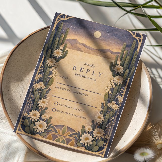 Tarjeta De Confirmación De Asistencia Earthy Desert Floral Wedding (Subido por el creador)
