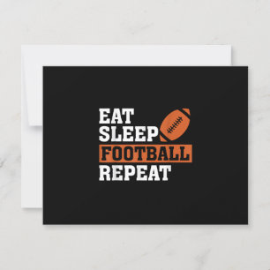 Tarjeta De Confirmación De Asistencia Eat Sleep Football Repetir el asombroso amor Vi