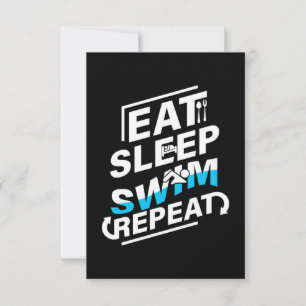 Tarjeta De Confirmación De Asistencia Eat Sleep Swim