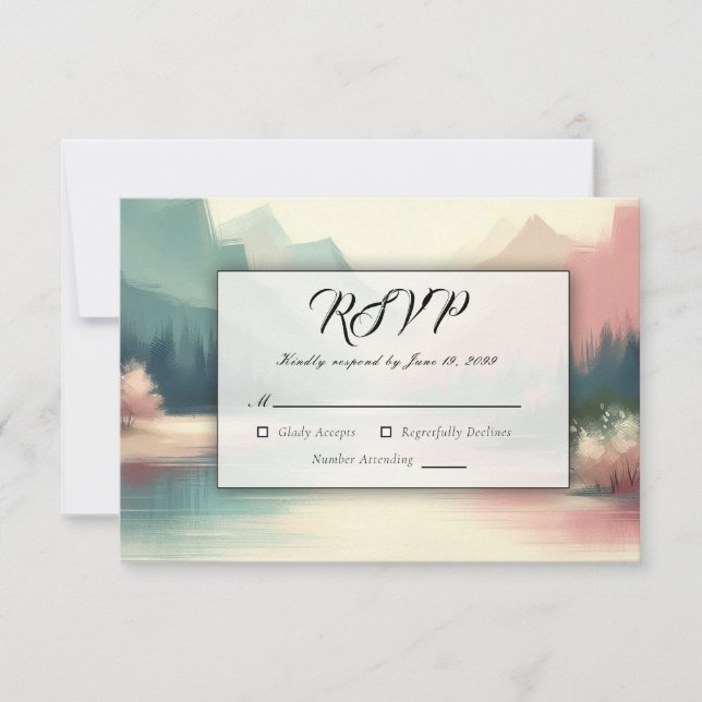 Tarjeta De Confirmación De Asistencia Ecos suaves de las montañas (Anverso)