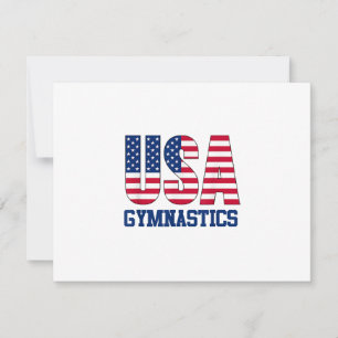 Tarjeta De Confirmación De Asistencia EE. UU. con gimnasia deportiva de la bandera estad