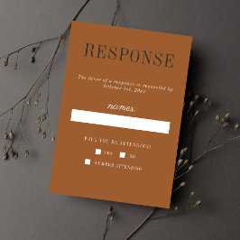 Tarjeta De Confirmación De Asistencia Eerie Autumn Halloween Terracotta Black Boda