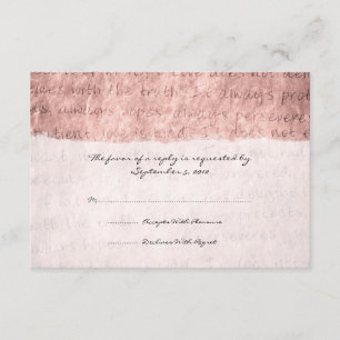 Tarjeta De Confirmación De Asistencia El amor rosado es la boda vintage del paciente RSV