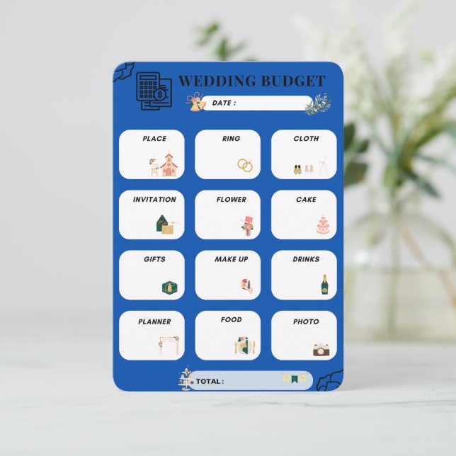 Tarjeta De Confirmación De Asistencia 💍 📝 El Último Planificador Presupuestario Boda (Anverso de pie)