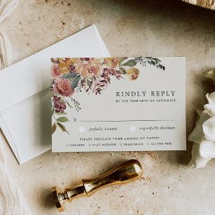 Tarjeta De Confirmación De Asistencia Elección de Boda floral de color de agua de flor d