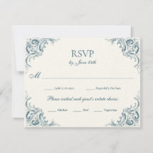 Elección de comida con bordes barrocos azules orna