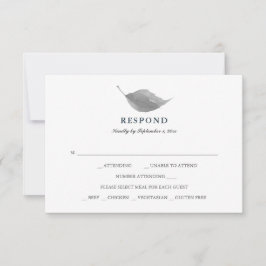 Tarjeta De Confirmación De Asistencia Elección de comida simple de azul y blanco de medi