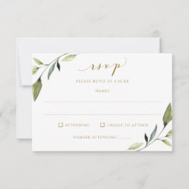 Tarjeta De Confirmación De Asistencia Elección de comida y canción para la boda Vines Gr