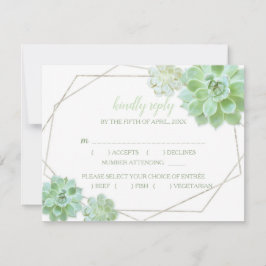 Tarjeta De Confirmación De Asistencia Elección de la comida del Boda con éxito de marco 