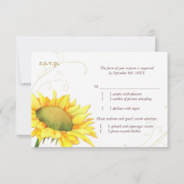 Tarjeta De Confirmación De Asistencia Elección de la comida del Boda del girasol de otoñ