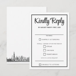 Tarjeta De Confirmación De Asistencia Elecciones de comida en línea aérea de Chicago