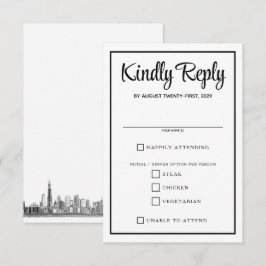 Tarjeta De Confirmación De Asistencia Elecciones de comida en línea aérea de Chicago