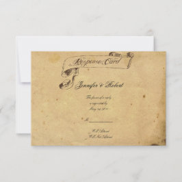 Tarjeta De Confirmación De Asistencia Elegancia Antigua Parchment Quill Response