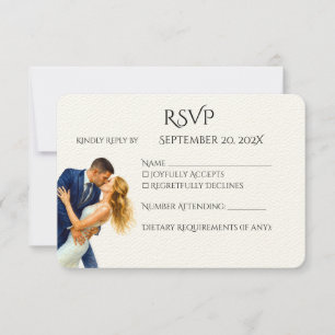 Tarjeta De Confirmación De Asistencia Elegancia eterna Boda Golden Romance Pareja