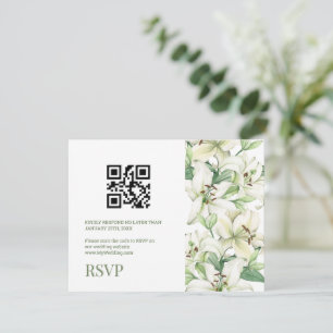 Tarjeta De Confirmación De Asistencia Elegancia Flor de LILY Código QR