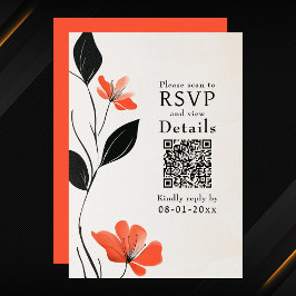 Tarjeta De Confirmación De Asistencia Elegancia floral moderna Audaz Blooms audaces Boda