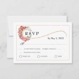 Tarjeta De Confirmación De Asistencia Elegancia simple, floral