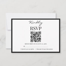 Tarjeta De Confirmación De Asistencia Elegant Black and White Minimalist Wedding