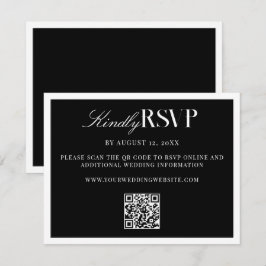 Tarjeta De Confirmación De Asistencia Elegant Black and White Wedding